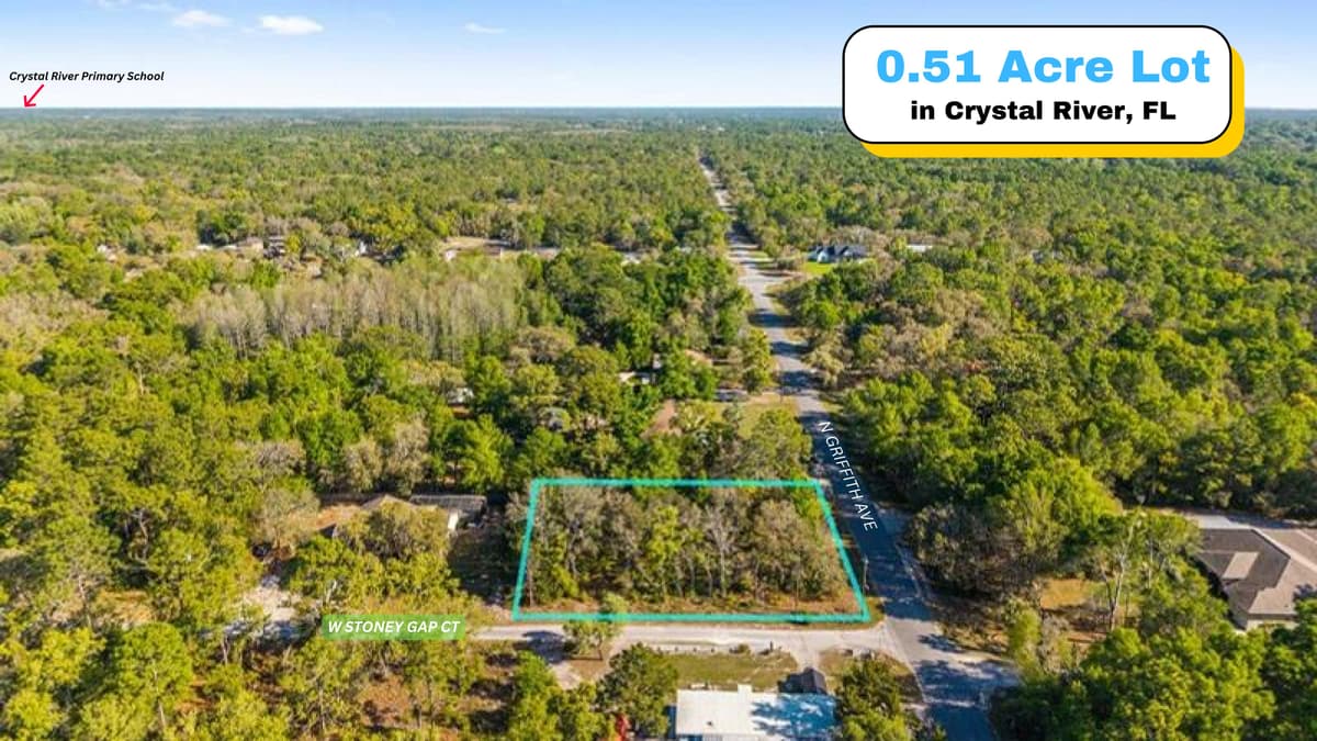 Corner 0.51-Acre Lot in Crystal River, FL — Paved Road, No HOA